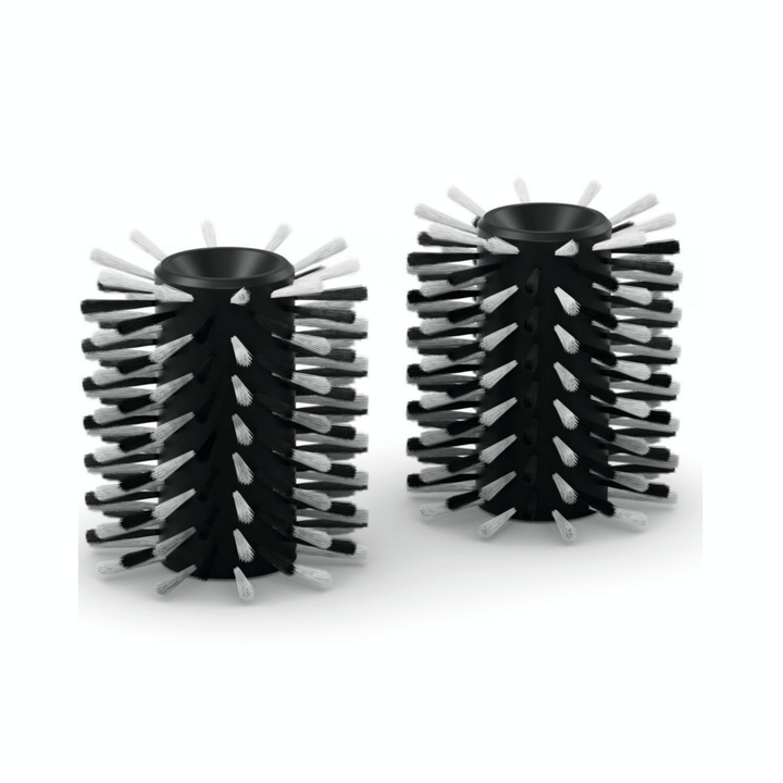 Set of soft brushes for the STIHL Rotating RE Roller Brush attachment. Designed for gentle cleaning on sensitive surfaces. Features multiple rows of soft bristles in a cylindrical shape. Ideal for washing cars, furniture, or delicate outdoor areas.