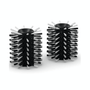Set of soft brushes for the STIHL Rotating RE Roller Brush attachment. Designed for gentle cleaning on sensitive surfaces. Features multiple rows of soft bristles in a cylindrical shape. Ideal for washing cars, furniture, or delicate outdoor areas.