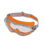 STIHL Ultrasonic Safety Goggles with orange accents, designed for tree surgeons, featuring a non-misting lens and scratch-resistant exterior.