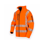 KRIEGER SENTINEL Rail Breathable Jacket in high-visibility orange with reflective stripes for arborists and utility contractors.