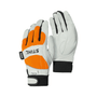 Dynamic Protect MS Chainsaw Gloves featuring durable cow hide leather and ergonomic design for forestry work.