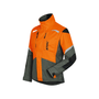 Orange and gray jacket with Stihl logo on a white background