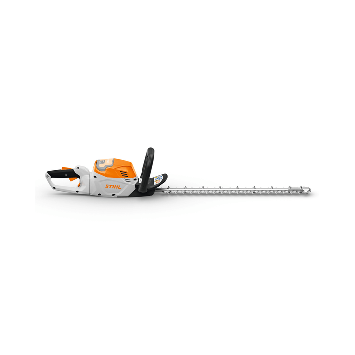 STIHL HSA 60 cordless hedge trimmer, perfect for tree surgeons and homeowners, features a long cutting blade for precise trimming.