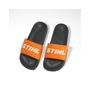 Pool Sliders featuring the STIHL logo in black and orange, perfect for tree surgeons and casual wear.
