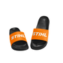 STIHL Pool Sliders featuring black and orange design, perfect for poolside and casual wear.