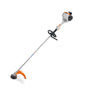 STIHL FS 55R petrol strimmer. Lightweight, loop handle for easy maneuverability in tight spaces. Ideal for garden grass and light brush. Reliable 2-MIX engine