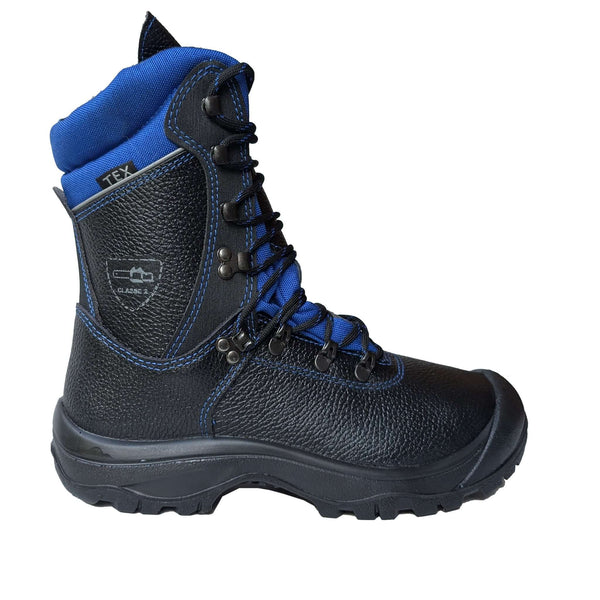 Extreme waterproof chainsaw boots for tree surgeons providing Class 2 protection, designed for safety and comfort.