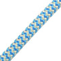 Close-up of Marlow Viper 8mm climbing cord featuring a blue and white braided design for tree surgeons and climbers.
