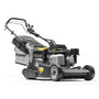 A Weibang Legacy 48 PRO Roller Petrol Lawn Mower with a black and gray color scheme.