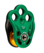 DMM Rigger Pulley for tree surgeon use, featuring a hot-forged swing-cheek design and integrated rigging plate.