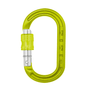DMM XSRE Lock Mini Carabiner in bright yellow, featuring a screw gate closure for security and lightweight design, ideal for tree surgeons.