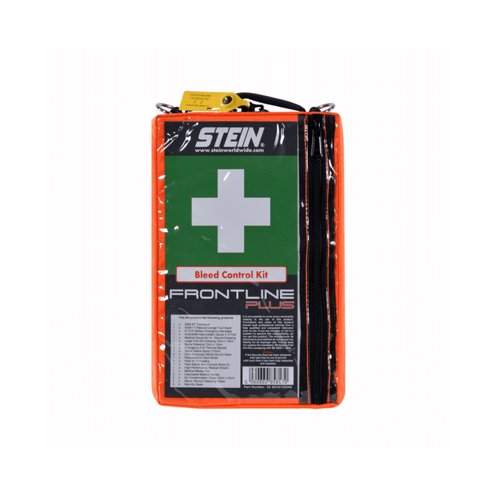 STEIN FRONTLINE Plus Bleed Control Trauma Kit for tree surgeons and first responders, compact and essential for emergency care.
