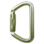 A silver-colored ISC small Iron Wizard carabiner with a double-locking gate, designed for climbing and outdoor activities.