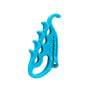ISC Nessie lanyard clip: blue plastic, snake-like curve. Secures tools to lanyards, prevents drops. Used in rigging and height safety