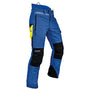 Pfanner Ventilation Type A chainsaw trousers, blue. Lightweight, breathable with mesh. Class 1 cut protection for forestry work. Durable Gladiator fabric.