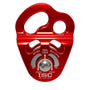 ISC Phlotich Pulley in red, ideal for tree surgeons, featuring multiple attachment points for climbing techniques.