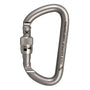 RockD stainless screw lock carabiner by Rock Exotica, ideal for tree surgeons and harsh environments.