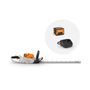STIHL HSA 60 cordless hedge trimmer with battery, perfect for precision trimming without cords, ideal for tree surgeons.