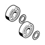 Bearing set for STIHL FS40, FS50 brushcutters, including seals for optimal performance.