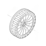 Drive wheel for Stihl RM 650.0 T and RM 650.0 V lawn mowers, genuine STIHL replacement part.