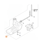 STIHL FR350, FR450 fuel tank diagram with parts labeled for accurate identification and replacement.
