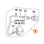 Diagram of components for Stihl MS 661 C-M chainsaw control unit, including parts labeled 11-15 and 8.