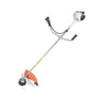 STIHL FS 55 petrol brushcutter. Powerful 27.2cc engine, bike handle for large areas. Ideal for grass and tough vegetation. Orange and black design
