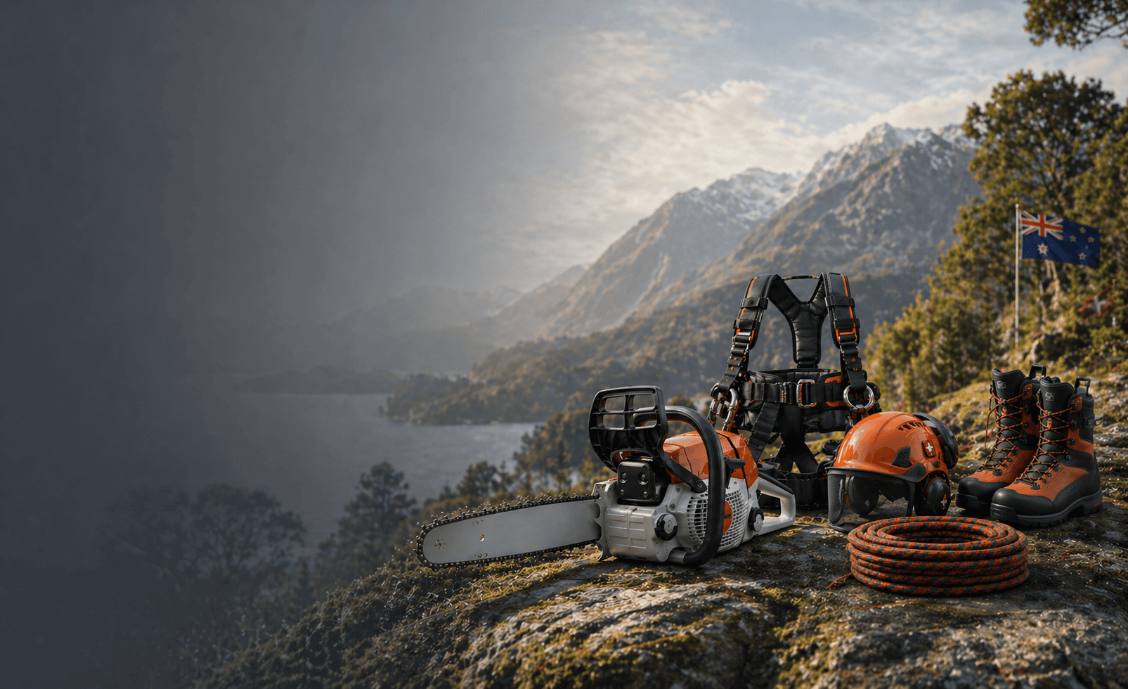 Shipping Arborist Equipment from the UK to New Zealand - chainsaw, safety gear, and tools for tree surgeons.