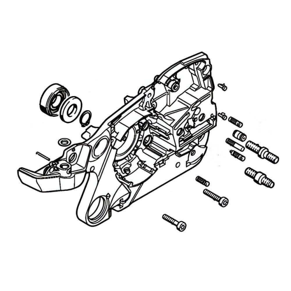 STIHL MS362 CM Chainsaw Spare Parts exploded view with components and screws for maintenance.