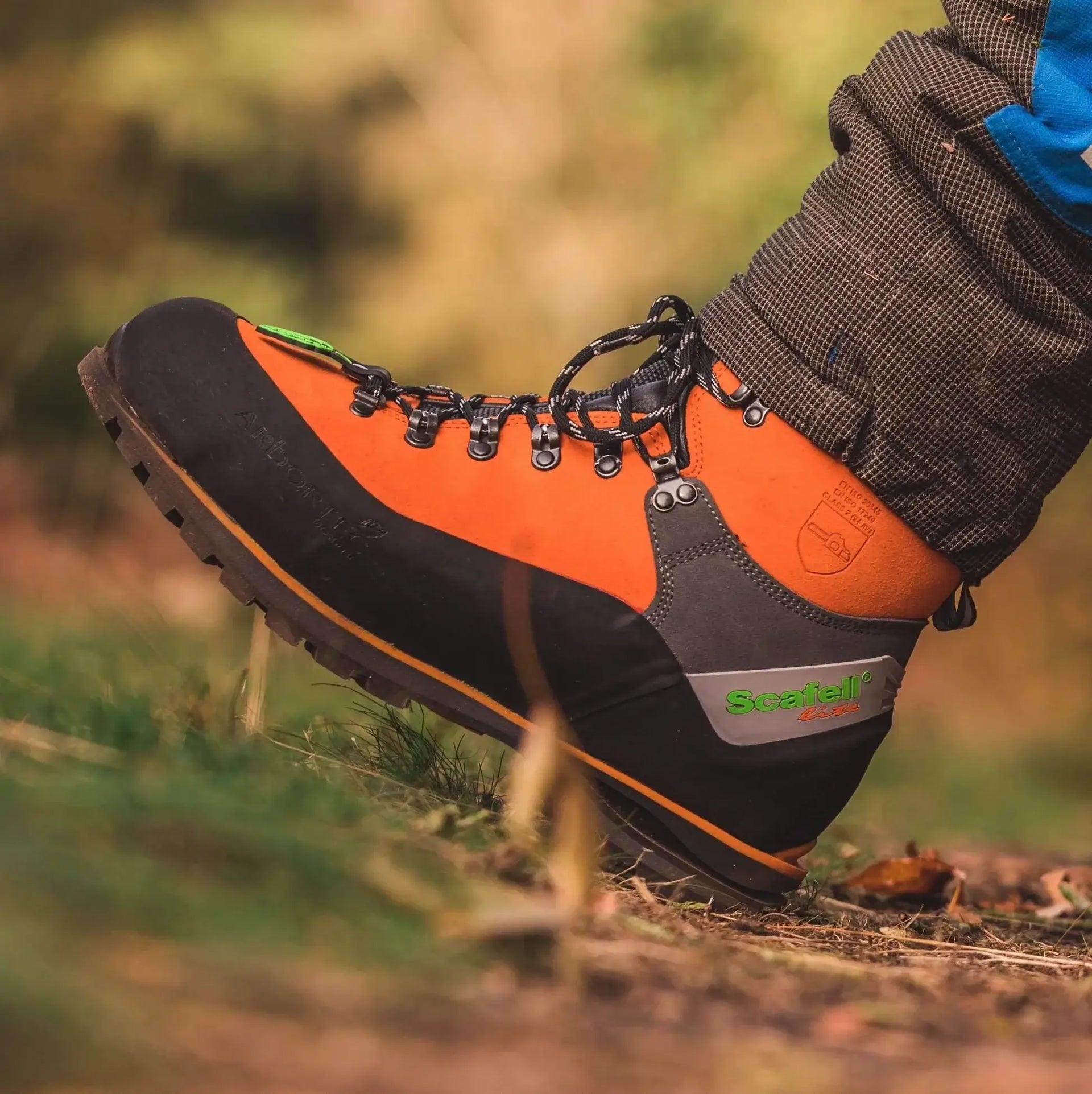 Arbortec Scafell Lite Chainsaw Boots showcasing lightweight design and Class 2 chainsaw protection for tree surgeons.