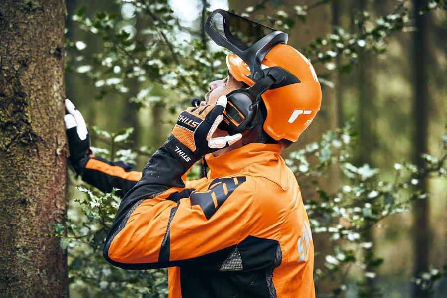 Chainsaw helmets for forestry and ground work