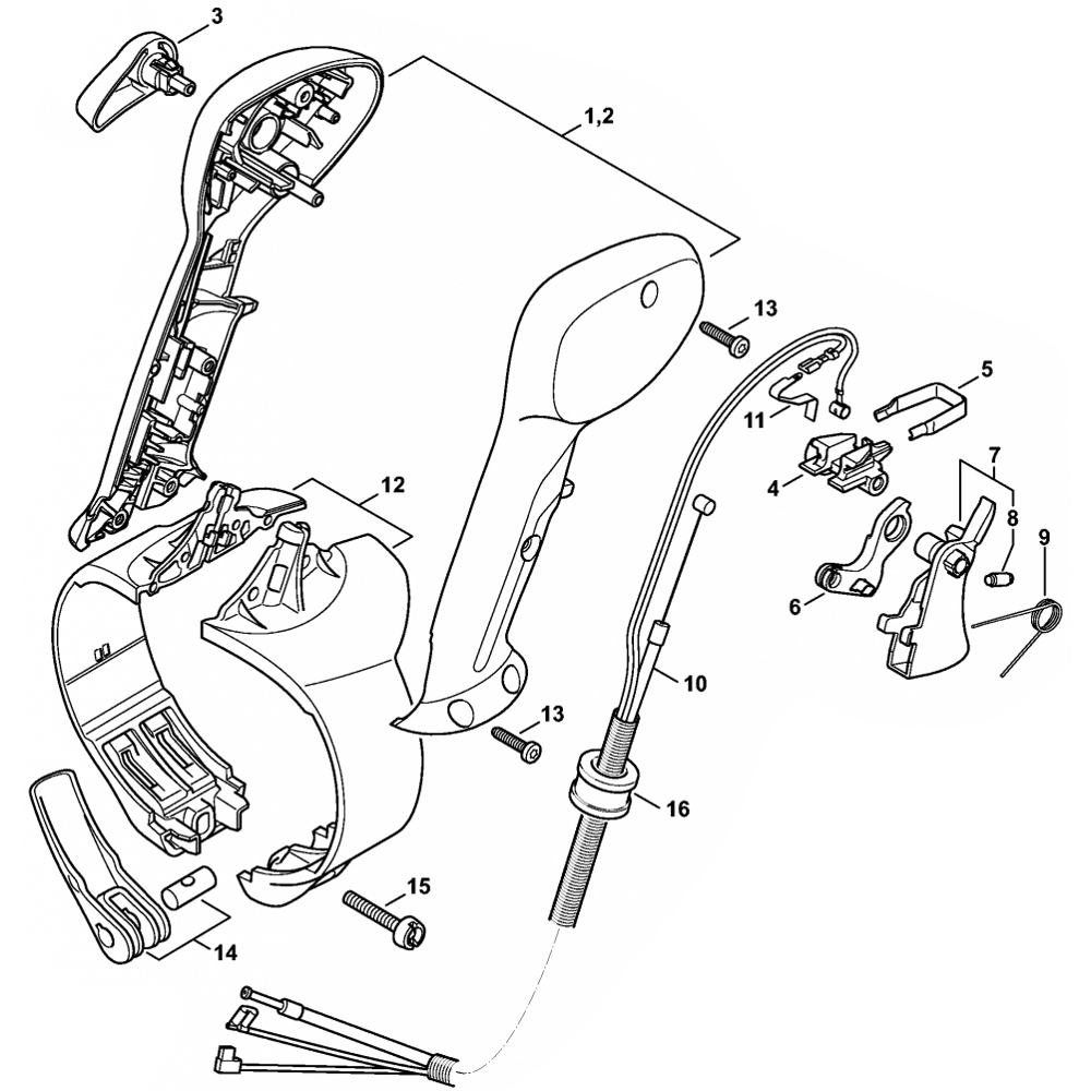 STIHL BR 700 Backpack Leaf Blower Spares exploded parts diagram for maintenance and repairs.
