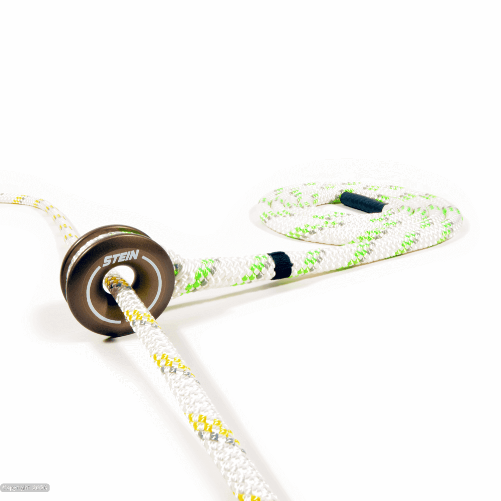 Low friction ring sling with smooth coated ring for tree surgeons, enhancing efficiency in arboriculture and rigging.