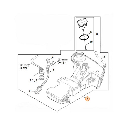 STIHL FS 91 Brushcutter Spare Parts diagram showing components and assembly instructions.