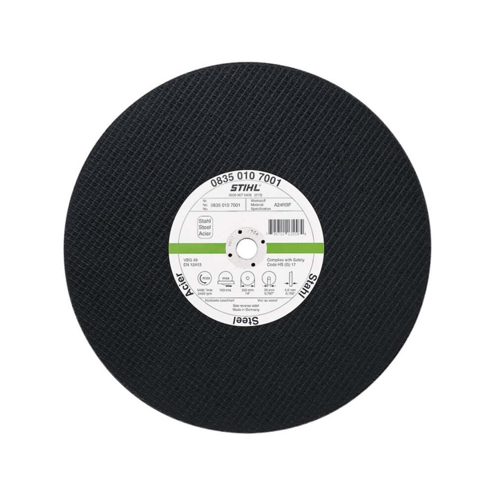 STIHL TS410, TS480i K-ME Abrasive Cutting Wheel for cutting steel up to 12mm, ideal for tree surgeons.