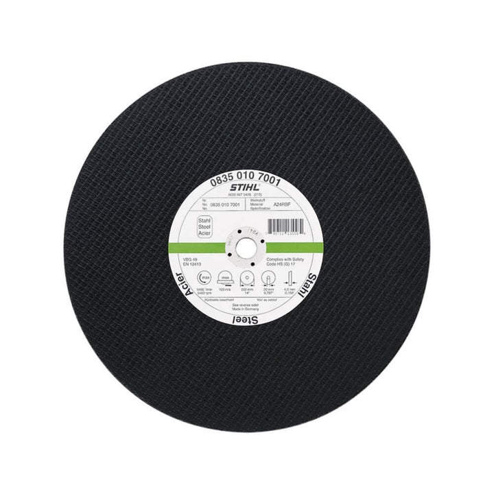 STIHL TS410, TS480i K-ME Abrasive Cutting Wheel for cutting steel up to 12mm, ideal for tree surgeons.