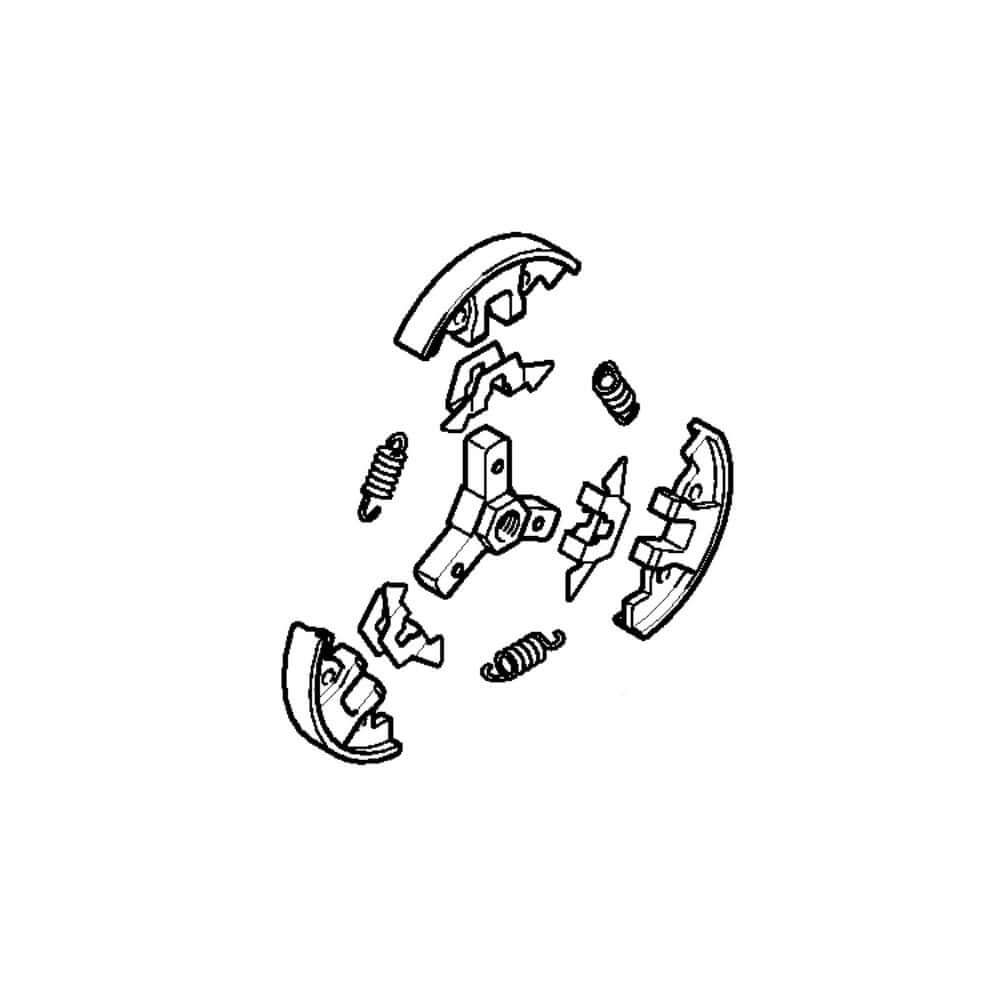 Clutch assembly parts diagram for STIHL MS200 MS200T chainsaws, includes springs and components for repair.