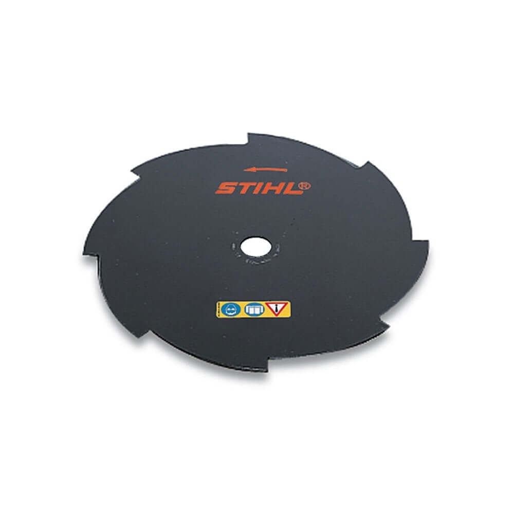 STIHL grass cutting blade for brush cutters, durable steel design for efficient grass cutting and easy installation.