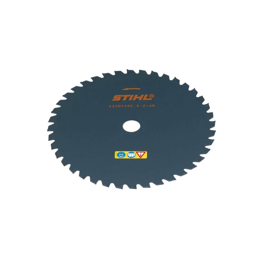 STIHL grass cutting blade, durable steel design, ideal for STIHL brush cutters, perfect for tree surgeons.