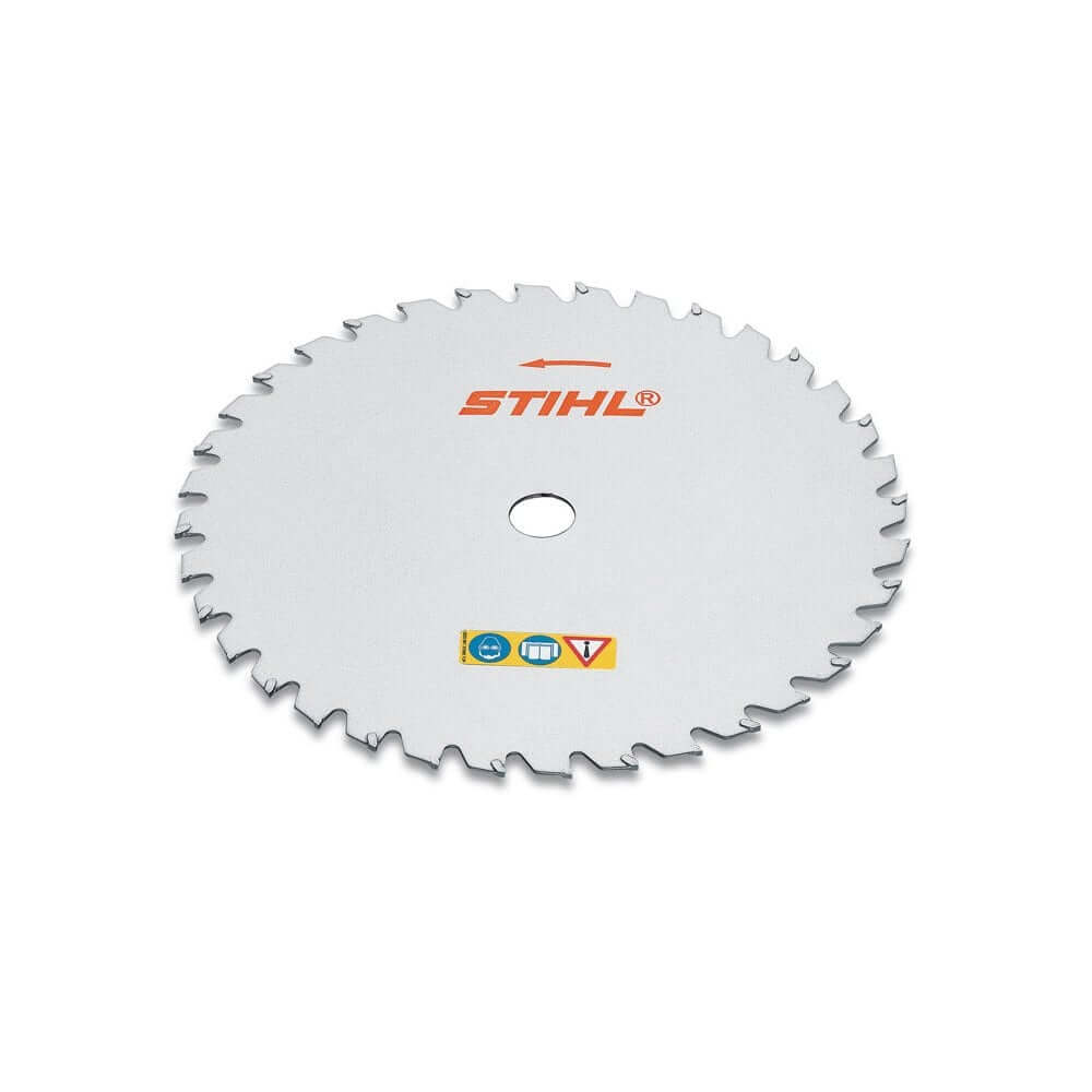 STIHL Woodcut Circular Saw Blade designed for tree surgery and efficient clearing of thick brush and stubborn saplings.
