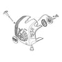 Fan housing with rewind starter diagram for STIHL BR200-D and BR200 blowers, showcasing genuine STIHL parts.