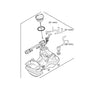 Diagram of fuel tank assembly for STIHL FS94C-E, FS94RC-E, HL91KC-E brushcutters showing parts details.