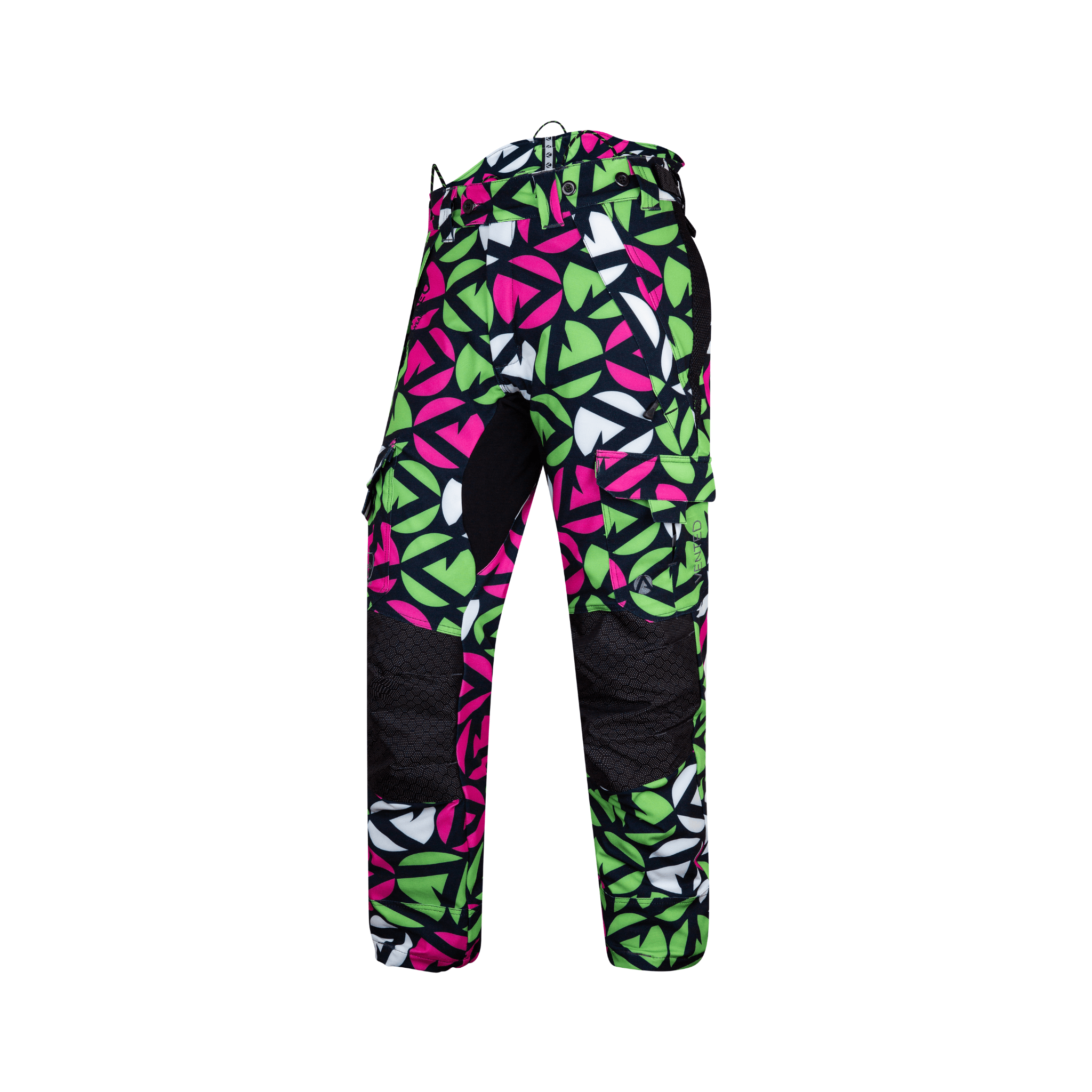 Vented Chainsaw Trousers Type A in vibrant multi-color design, featuring advanced ventilation for arborists.
