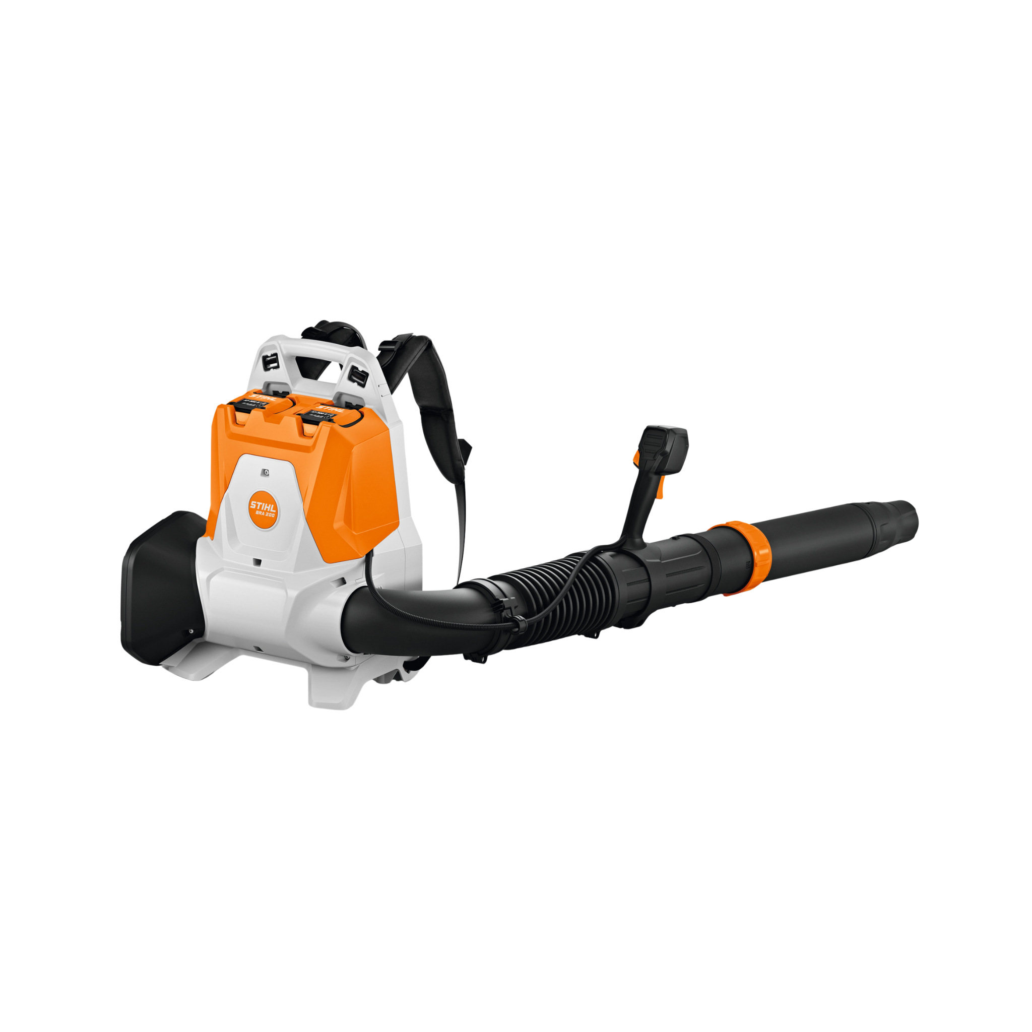 Stihl BRA 200 Cordless Backpack Leaf Blower with ergonomic design for comfortable use and efficient leaf clearance.