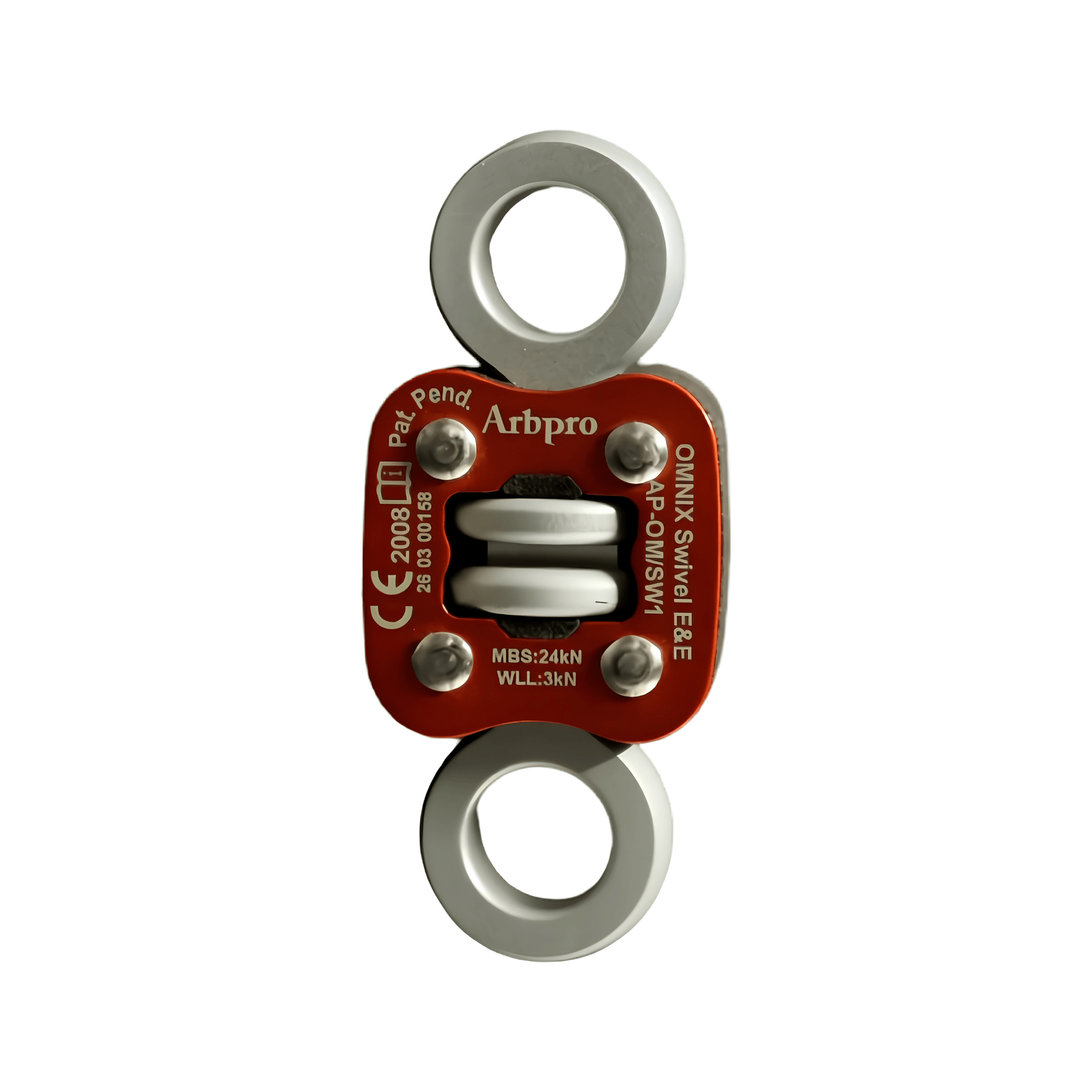 Omnix Swivel Eye&Eye connector with rotating mechanism for arborist rope systems.