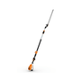 HLA 150 B Cordless Long-Reach Hedge Trimmer showcasing its telescopic design for professional hedge maintenance.