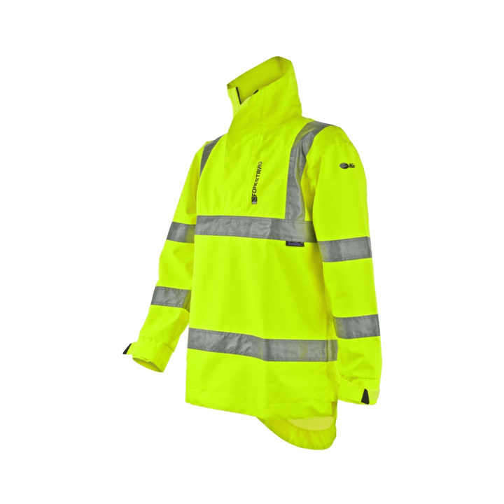 Forestry 2 Smock Hi-Vis Yellow for tree surgeons and forestry workers, made with waterproof RainBlok fabric.