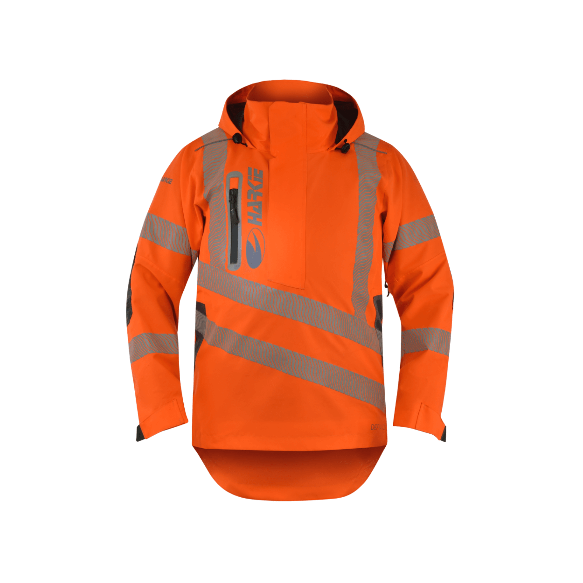 Defiance Smock Hi-Vis Orange, waterproof smock for tree surgeons and arborists, designed for comfort and durability in harsh conditions.