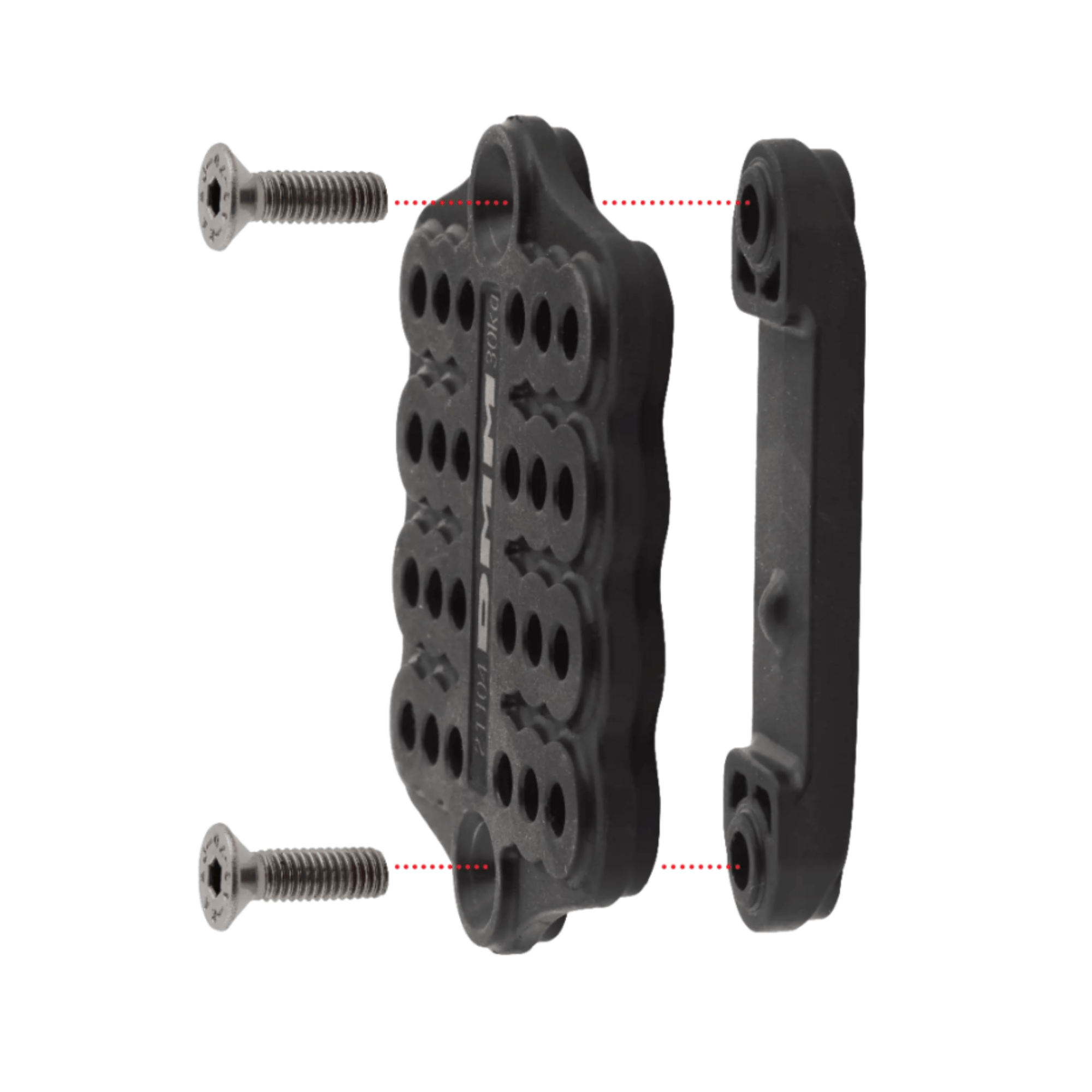 DMM Parking Lot gear mounting adaptor plate with screws for harnesses and bags.