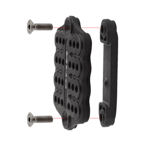DMM Parking Lot gear mounting adaptor plate with screws for harnesses and bags.